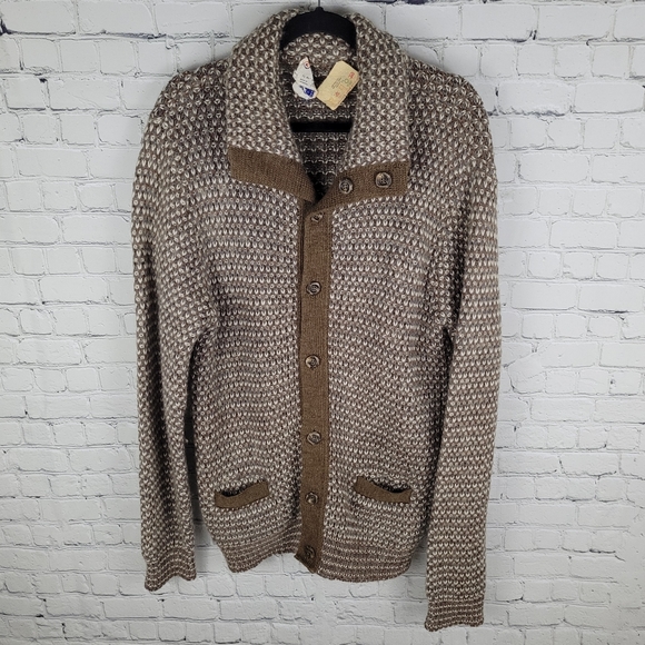 CALDWELL OF CANADA | vintage wool blend thick knit button up sweater cardigan - Picture 1 of 7